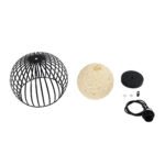 GLOBOSTAR® CARTER 00960 Μοντέρνο Κρεμαστό Φωτιστικό Οροφής με Ντουί 1 x E27 AC 220-240V IP20 - Μαύρο & Μπεζ - Μ28 x Π28 x Υ23cm - Image 10