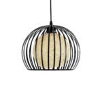 GLOBOSTAR® CARTER 00960 Μοντέρνο Κρεμαστό Φωτιστικό Οροφής με Ντουί 1 x E27 AC 220-240V IP20 - Μαύρο & Μπεζ - Μ28 x Π28 x Υ23cm - Image 5