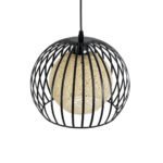 GLOBOSTAR® CARTER 00960 Μοντέρνο Κρεμαστό Φωτιστικό Οροφής με Ντουί 1 x E27 AC 220-240V IP20 - Μαύρο & Μπεζ - Μ28 x Π28 x Υ23cm - Image 7