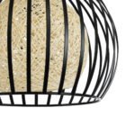 GLOBOSTAR® CARTER 00960 Μοντέρνο Κρεμαστό Φωτιστικό Οροφής με Ντουί 1 x E27 AC 220-240V IP20 - Μαύρο & Μπεζ - Μ28 x Π28 x Υ23cm - Image 8