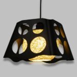 GLOBOSTAR® CARTER 00962 Μοντέρνο Κρεμαστό Φωτιστικό Οροφής με Ντουί 1 x E27 AC 220-240V IP20 - Μαύρο & Μπεζ - Μ28 x Π28 x Υ22cm - Image 2