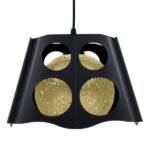 GLOBOSTAR® CARTER 00962 Μοντέρνο Κρεμαστό Φωτιστικό Οροφής με Ντουί 1 x E27 AC 220-240V IP20 - Μαύρο & Μπεζ - Μ28 x Π28 x Υ22cm - Image 4