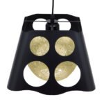 GLOBOSTAR® CARTER 00962 Μοντέρνο Κρεμαστό Φωτιστικό Οροφής με Ντουί 1 x E27 AC 220-240V IP20 - Μαύρο & Μπεζ - Μ28 x Π28 x Υ22cm - Image 5