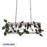 GLOBOSTAR® CLARITY 00963 Vintage Κρεμαστό Φωτιστικό Οροφής με Ντουί 6 x E27 AC 220-240V IP20 - Χάλκινο Εφέ Σκουριάς & Πράσινο - Μ78 x Π25 x Υ22cm