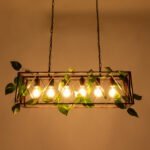 GLOBOSTAR® CLARITY 00963 Vintage Κρεμαστό Φωτιστικό Οροφής με Ντουί 6 x E27 AC 220-240V IP20 - Χάλκινο Εφέ Σκουριάς & Πράσινο - Μ78 x Π25 x Υ22cm - Image 3