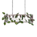 GLOBOSTAR® CLARITY 00963 Vintage Κρεμαστό Φωτιστικό Οροφής με Ντουί 6 x E27 AC 220-240V IP20 - Χάλκινο Εφέ Σκουριάς & Πράσινο - Μ78 x Π25 x Υ22cm - Image 5