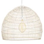 GLOBOSTAR® MALIBU 00965 Boho Κρεμαστό Φωτιστικό Οροφής με Ντουί 1 x E27 AC 220-240V IP20 - Μπεζ - Μ100 x Π100 x Y86cm