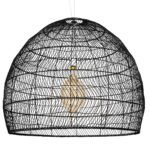 GLOBOSTAR® MALIBU 00966 Boho Κρεμαστό Φωτιστικό Οροφής με Ντουί 1 x E27 AC 220-240V IP20 - Μαύρο - Μ100 x Π100 x Y86cm