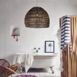 GLOBOSTAR® MALIBU 00967 Boho Κρεμαστό Φωτιστικό Οροφής με Ντουί 1 x E27 AC 220-240V IP20 - Καφέ - Μ100 x Π100 x Y86cm - Image 9