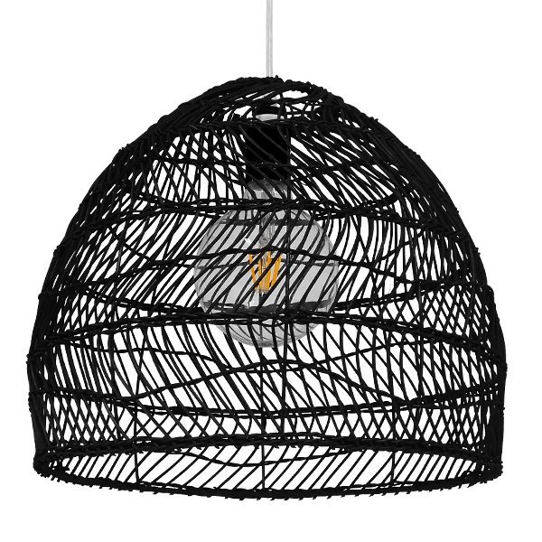 00969_0 GLOBOSTAR® MALIBU 00969 Boho Κρεμαστό Φωτιστικό Οροφής με Ντουί 1 x E27 AC 220-240V IP20 - Μαύρο - Μ40 x Π40 x Υ35cm - Image 1