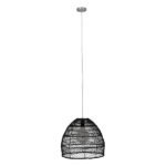 GLOBOSTAR® MALIBU 00969 Boho Κρεμαστό Φωτιστικό Οροφής με Ντουί 1 x E27 AC 220-240V IP20 - Μαύρο - Μ40 x Π40 x Υ35cm - Image 2