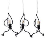 GLOBOSTAR® LITTLE MAN 00980 Μοντέρνο Κρεμαστό Φωτιστικό Οροφής με Ντουί 3 x E27 AC 220-240V IP20 - Μαύρο - Μ70 x Π10 x Υ105cm - Image 2