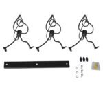 GLOBOSTAR® LITTLE MAN 00980 Μοντέρνο Κρεμαστό Φωτιστικό Οροφής με Ντουί 3 x E27 AC 220-240V IP20 - Μαύρο - Μ70 x Π10 x Υ105cm - Image 7