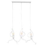 GLOBOSTAR® LITTLE MAN 00981 Μοντέρνο Κρεμαστό Φωτιστικό Οροφής με Ντουί 3 x E27 AC 220-240V IP20 - Λευκό - Μ70 x Π10 x Υ105cm