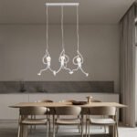 GLOBOSTAR® FIGURE 10000981 Παιδικό Κρεμαστό Φωτιστικό Οροφής με Ντουί 3 x E27 AC 220-240V IP20 - Λευκό - Μ70 x Π10 x Υ105cm