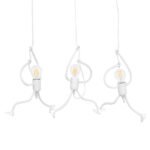 GLOBOSTAR® LITTLE MAN 00981 Μοντέρνο Κρεμαστό Φωτιστικό Οροφής με Ντουί 3 x E27 AC 220-240V IP20 - Λευκό - Μ70 x Π10 x Υ105cm - Image 2