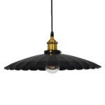 GLOBOSTAR® MARGI 00982 Vintage Κρεμαστό Φωτιστικό Οροφής με Ντουί 1 x E27 AC 220-240V IP20 - Μαύρο & Χρυσό - Μ40 x Π40 x Y15cm