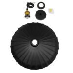 GLOBOSTAR® MARGI 00982 Vintage Κρεμαστό Φωτιστικό Οροφής με Ντουί 1 x E27 AC 220-240V IP20 - Μαύρο & Χρυσό - Μ40 x Π40 x Y15cm - Image 6