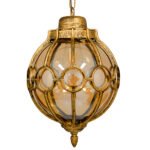 GLOBOSTAR® ETOILE 00987 Vintage Κρεμαστό Φωτιστικό Οροφής με Ντουί 1 x E27 AC 220-240V IP20 - Μπρούτζινο Εφέ Σκουριάς & Μελί - Μ28 x Π28 x Y38cm - Image 3