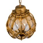 GLOBOSTAR® ETOILE 00987 Vintage Κρεμαστό Φωτιστικό Οροφής με Ντουί 1 x E27 AC 220-240V IP20 - Μπρούτζινο Εφέ Σκουριάς & Μελί - Μ28 x Π28 x Y38cm - Image 4