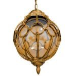 GLOBOSTAR® ETOILE 00987 Vintage Κρεμαστό Φωτιστικό Οροφής με Ντουί 1 x E27 AC 220-240V IP20 - Μπρούτζινο Εφέ Σκουριάς & Μελί - Μ28 x Π28 x Y38cm - Image 5