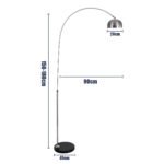 GLOBOSTAR® PRAGUE 00989 Μοντέρνο Επιδαπέδιο Φωτιστικό με Ντουί 1 x E27 AC 220-240V IP20 - Νίκελ Βούρτσας - Μ90 x Π29.5 x Υ180cm - Image 13