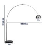 GLOBOSTAR® PRAGUE 00990 Μοντέρνο Επιδαπέδιο Φωτιστικό με Ντουί 1 x E27 AC 220-240V IP20 - Νίκελ Βούρτσας - Μ210 x Π45 x Υ220cm - Image 17