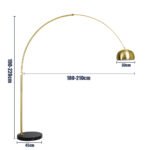 GLOBOSTAR® PRAGUE 00992 Μοντέρνο Επιδαπέδιο Φωτιστικό με Ντουί 1 x E27 AC 220-240V IP20 - Χρυσό Βούρτσας - Μ210 x Π45 x Υ220cm - Image 17