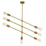 GLOBOSTAR® ESTHER 00993 Μοντέρνο Κρεμαστό Φωτιστικό Οροφής με Ντουί 7 x E27 AC 220-240V IP20 - Χρυσό - Μ75 x Π75 x Υ88cm - Image 4