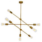 GLOBOSTAR® ESTHER 00993 Μοντέρνο Κρεμαστό Φωτιστικό Οροφής με Ντουί 7 x E27 AC 220-240V IP20 - Χρυσό - Μ75 x Π75 x Υ88cm - Image 5