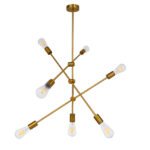 GLOBOSTAR® ESTHER 00993 Μοντέρνο Κρεμαστό Φωτιστικό Οροφής με Ντουί 7 x E27 AC 220-240V IP20 - Χρυσό - Μ75 x Π75 x Υ88cm - Image 7