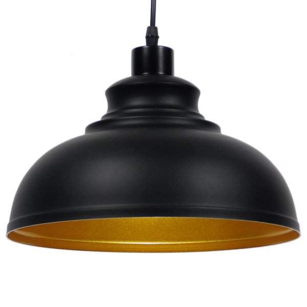 01000_0 GLOBOSTAR® ANDY 01000 Μοντέρνο Κρεμαστό Φωτιστικό Οροφής με Ντουί 1 x E27 AC 220-240V IP20 - Μαύρο & Χρυσό - Μ35 x Π35 x Υ28cm - Image 1