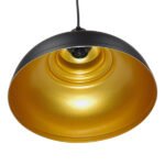 GLOBOSTAR® ANDY 01000 Μοντέρνο Κρεμαστό Φωτιστικό Οροφής με Ντουί 1 x E27 AC 220-240V IP20 - Μαύρο & Χρυσό - Μ35 x Π35 x Υ28cm - Image 3