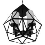 GLOBOSTAR® DASTAR 01001-1 Vintage Κρεμαστό Φωτιστικό Οροφής με Ντουί 4 x E27 AC 220-240V IP20 - Μαύρο & Λευκό - Μ52 x Π52 x Υ53cm - Image 5