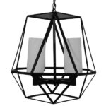 GLOBOSTAR® DASTAR 01001-1 Vintage Κρεμαστό Φωτιστικό Οροφής με Ντουί 4 x E27 AC 220-240V IP20 - Μαύρο & Λευκό - Μ52 x Π52 x Υ53cm - Image 8