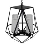 GLOBOSTAR® DASTAR 01001-1 Vintage Κρεμαστό Φωτιστικό Οροφής με Ντουί 4 x E27 AC 220-240V IP20 - Μαύρο & Λευκό - Μ52 x Π52 x Υ53cm - Image 9