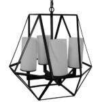 GLOBOSTAR® DASTAR 01001-1 Vintage Κρεμαστό Φωτιστικό Οροφής με Ντουί 4 x E27 AC 220-240V IP20 - Μαύρο & Λευκό - Μ52 x Π52 x Υ53cm - Image 10