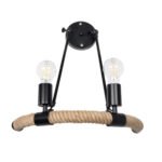 GLOBOSTAR® CROWN 01002 Vintage Φωτιστικό Τοίχου - Απλίκα με Ντουί 2 x E27 AC 220-240V IP20 - Μαύρο & Μπεζ - Μ41 x Π24 x Υ40cm - Image 5