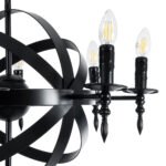 GLOBOSTAR® ESTELLE 01003 Vintage Κρεμαστό Φωτιστικό Οροφής με Ντουί 8 x E14 AC 220-240V IP20 - Μαύρο - Μ65 x Π65 x Y50cm - Image 10