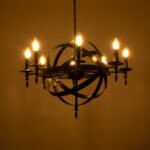 GLOBOSTAR® ESTELLE 01003 Vintage Κρεμαστό Φωτιστικό Οροφής με Ντουί 8 x E14 AC 220-240V IP20 - Μαύρο - Μ65 x Π65 x Y50cm - Image 3