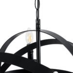 GLOBOSTAR® ESTELLE 01003 Vintage Κρεμαστό Φωτιστικό Οροφής με Ντουί 8 x E14 AC 220-240V IP20 - Μαύρο - Μ65 x Π65 x Y50cm - Image 8