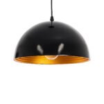 GLOBOSTAR® MEDEA 01004 Μοντέρνο Κρεμαστό Φωτιστικό Οροφής με Ντουί 1 x E27 AC 220-240V IP20 - Μαύρο & Χρυσό - Μ30 x Π30 x Υ16cm - Image 2