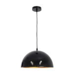 GLOBOSTAR® MEDEA 01004 Μοντέρνο Κρεμαστό Φωτιστικό Οροφής με Ντουί 1 x E27 AC 220-240V IP20 - Μαύρο & Χρυσό - Μ30 x Π30 x Υ16cm - Image 4