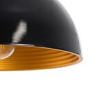 GLOBOSTAR® MEDEA 01004 Μοντέρνο Κρεμαστό Φωτιστικό Οροφής με Ντουί 1 x E27 AC 220-240V IP20 - Μαύρο & Χρυσό - Μ30 x Π30 x Υ16cm - Image 8