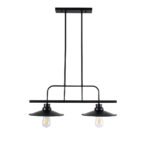 GLOBOSTAR® REGAL 01007 Vintage Φωτιστικό Οροφής με Ντουί 2 x E27 AC 220-240V IP20 - Μαύρο - Μ67 x Π26 x Υ85cm - Image 4