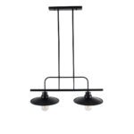 GLOBOSTAR® REGAL 01007 Vintage Φωτιστικό Οροφής με Ντουί 2 x E27 AC 220-240V IP20 - Μαύρο - Μ67 x Π26 x Υ85cm - Image 5