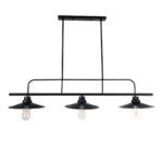 GLOBOSTAR® REGAL 01009 Vintage Φωτιστικό Οροφής με Ντουί 3 x E27 AC 220-240V IP20 - Μαύρο - Μ110 x Π26 x Υ75cm - Image 2