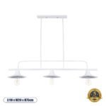 GLOBOSTAR® REGAL 01010 Vintage Φωτιστικό Οροφής με Ντουί 3 x E27 AC 220-240V IP20 - Λευκό - Μ110 x Π26 x Υ75cm