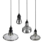 GLOBOSTAR® FEMINE 01011 Μοντέρνο Κρεμαστό Φωτιστικό Οροφής με Ντουί 4 x E27 AC 220-240V IP20 - Γκρι & Μαύρο - Μ70 x Π70 x Y24.5cm - Σετ 4 Τεμαχίων - Image 8