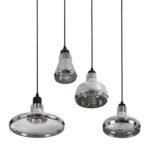 GLOBOSTAR® FEMINE 01011 Μοντέρνο Κρεμαστό Φωτιστικό Οροφής με Ντουί 4 x E27 AC 220-240V IP20 - Γκρι & Μαύρο - Μ70 x Π70 x Y24.5cm - Σετ 4 Τεμαχίων - Image 9